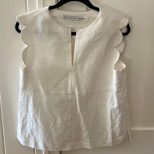 & Other Stories Linen Scallop Blouse